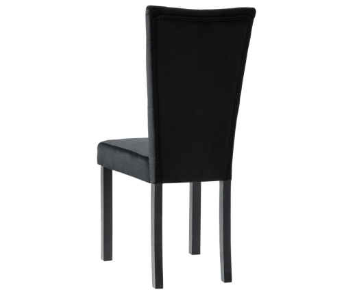 Silla de comedor 6 unidades terciopelo negro