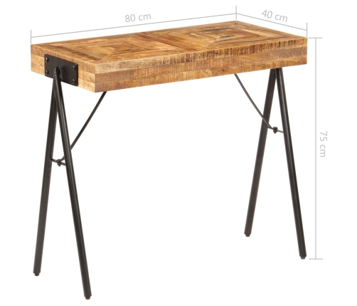 Mesa consola de madera maciza de mango 80x40x75 cm