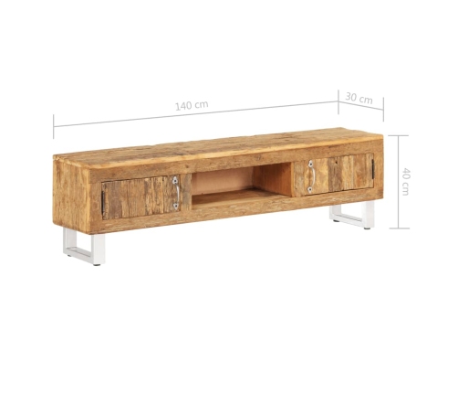 Mueble para TV madera maciza reciclada 140x30x40cm