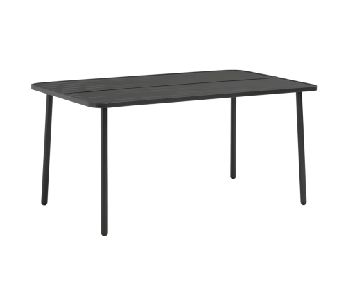 Mesa de jardín de acero gris oscuro 150x90x72 cm