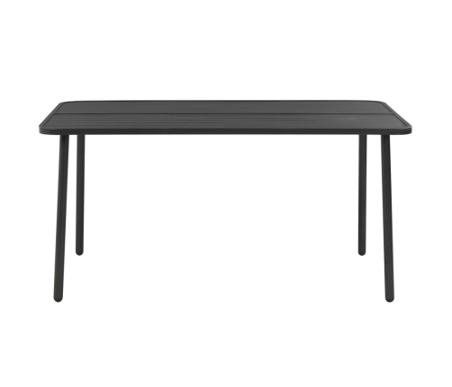 Mesa de jardín de acero gris oscuro 150x90x72 cm