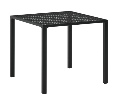 Mesa de jardín de acero negro 80x80x72 cm