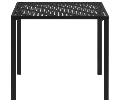 Mesa de jardín de acero negro 80x80x72 cm