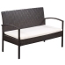 Set muebles de jardín 5 piezas y cojines ratán sintético marrón