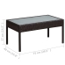 Set muebles de jardín 5 piezas y cojines ratán sintético marrón