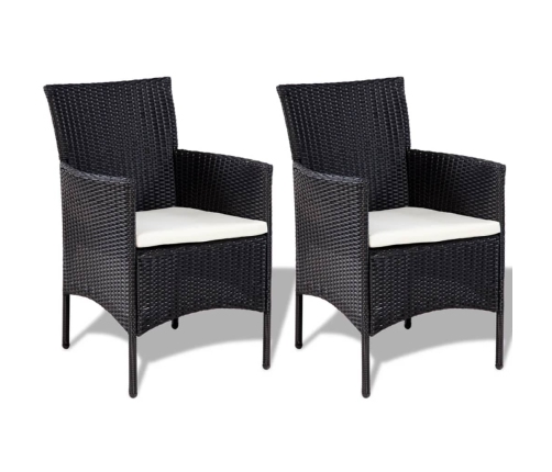 Set de muebles de jardín 4 pzas y cojines ratán sintético negro