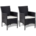 Set de muebles de jardín 4 pzas y cojines ratán sintético negro
