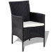 Set de muebles de jardín 4 pzas y cojines ratán sintético negro