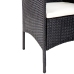 Set de muebles de jardín 4 pzas y cojines ratán sintético negro