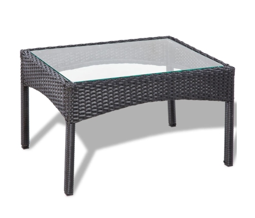 Set de muebles de jardín 4 pzas y cojines ratán sintético negro
