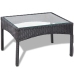 Set de muebles de jardín 4 pzas y cojines ratán sintético negro