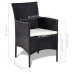 Set de muebles de jardín 4 pzas y cojines ratán sintético negro