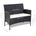Set de muebles de jardín 4 pzas y cojines ratán sintético negro