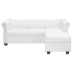 vidaXL Sofá Chesterfield en forma L cuero artificial blanco