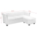 vidaXL Sofá Chesterfield en forma L cuero artificial blanco