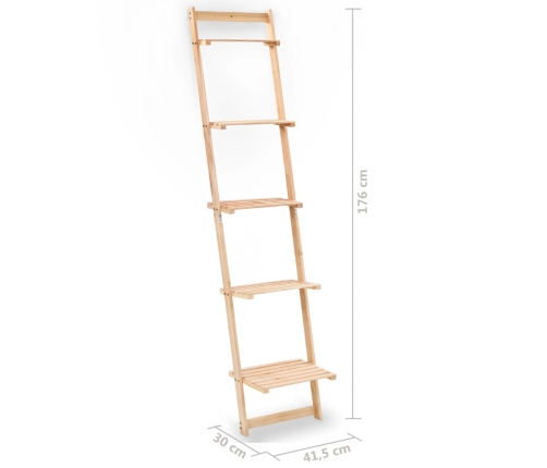 vidaXL Estante de pared escalera madera de cedro 41,5x30x176 cm