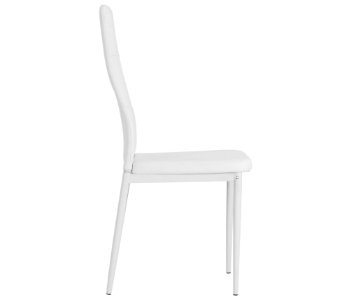 Sillas de comedor 2 unidades cuero sintético blanco