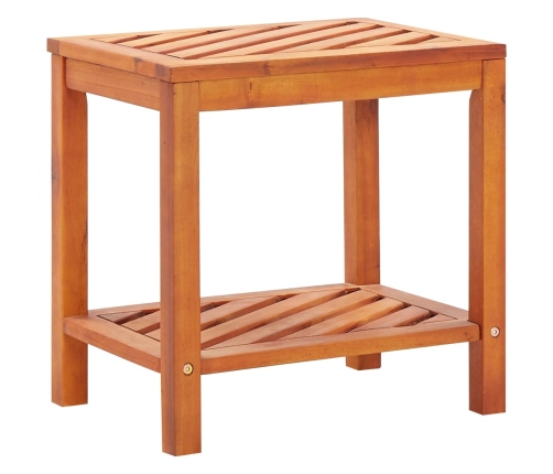 Mesa auxiliar de madera maciza acacia 45x33x45 cm