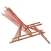 Silla de playa plegable de tela y estructura de madera roja