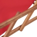 Silla de playa plegable de tela y estructura de madera roja