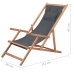 Silla de playa plegable de tela y estructura de madera gris