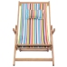 Silla de playa plegable tela y estructura de madera multicolor