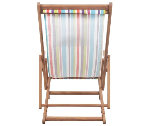 Silla de playa plegable tela y estructura de madera multicolor