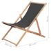 Silla de playa plegable de tela y estructura de madera gris