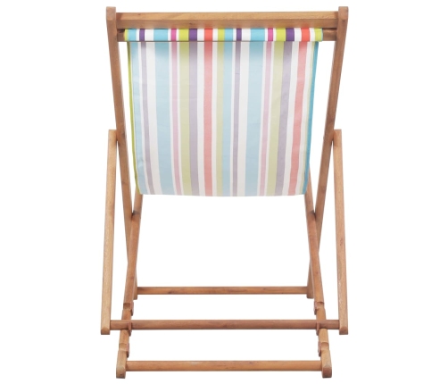 Silla de playa plegable tela y estructura de madera multicolor