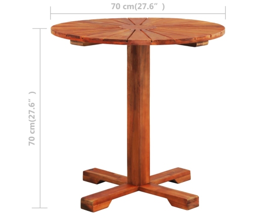 Mesa para terraza bistró madera maciza de acacia 70x70 cm