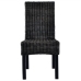 Sillas de comedor ratán Kubu y madera mango negro 2 unidades
