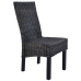 Sillas de comedor ratán Kubu y madera mango negro 2 unidades