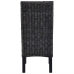 Sillas de comedor ratán Kubu y madera mango negro 2 unidades