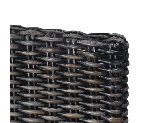 Sillas de comedor ratán Kubu y madera mango negro 2 unidades