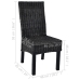 Sillas de comedor ratán Kubu y madera mango negro 2 unidades
