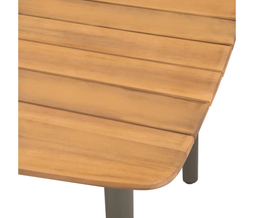 Mesa de jardín madera maciza de acacia y acero 150x90x72 cm