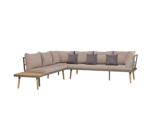 Juego muebles de jardín 4 piezas y cojines madera maciza acacia