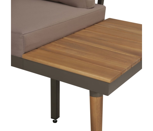 Juego muebles de jardín 4 piezas y cojines madera maciza acacia