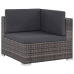Set de muebles de jardín 6 pzas y cojines ratán sintético gris