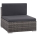 Set de muebles de jardín 6 pzas y cojines ratán sintético gris