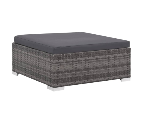 Set de muebles de jardín 6 pzas y cojines ratán sintético gris