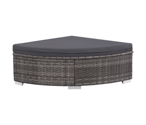 Set de muebles de jardín 6 pzas y cojines ratán sintético gris