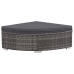 Set de muebles de jardín 6 pzas y cojines ratán sintético gris