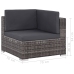 Set de muebles de jardín 6 pzas y cojines ratán sintético gris