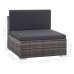 Set de muebles de jardín 6 pzas y cojines ratán sintético gris