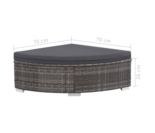 Set de muebles de jardín 6 pzas y cojines ratán sintético gris