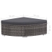 Set de muebles de jardín 6 pzas y cojines ratán sintético gris