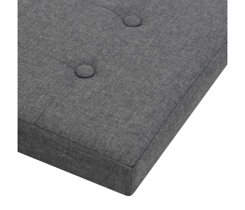 Taburete plegable con almacenaje lino sintético gris oscuro