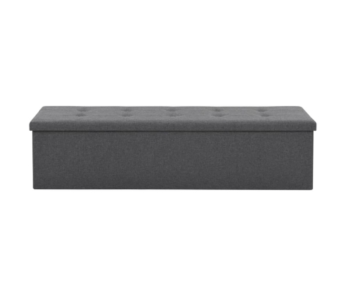 Banco almacenaje plegable lino sintético 150x38x38 gris oscuro