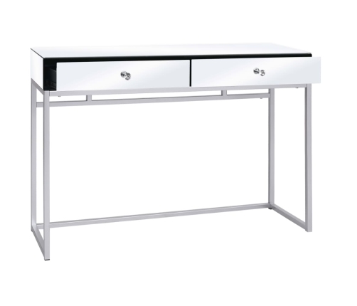 vidaXL Mesa consola de espejo de acero y vidrio 107x33x77 cm